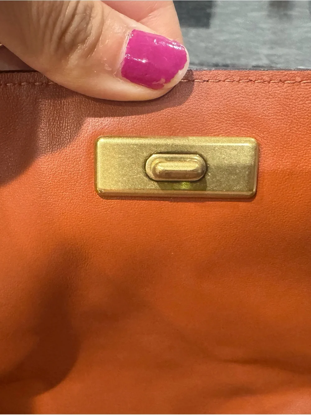 COACH Chelsea 30 in clay suede shoulder bag with gold hardware